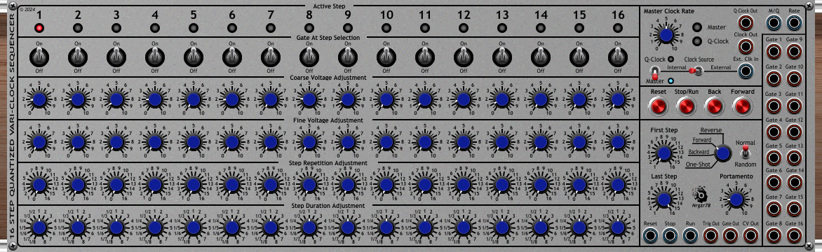 16 STEP QUANTIZED VARI-CLOCK SEQUENCER