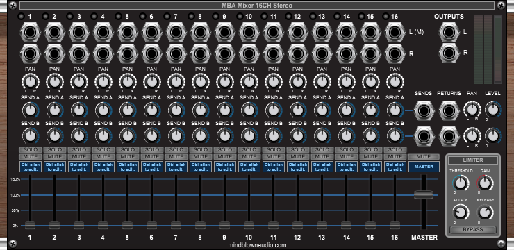 MBA Mixer 16CH Stereo
